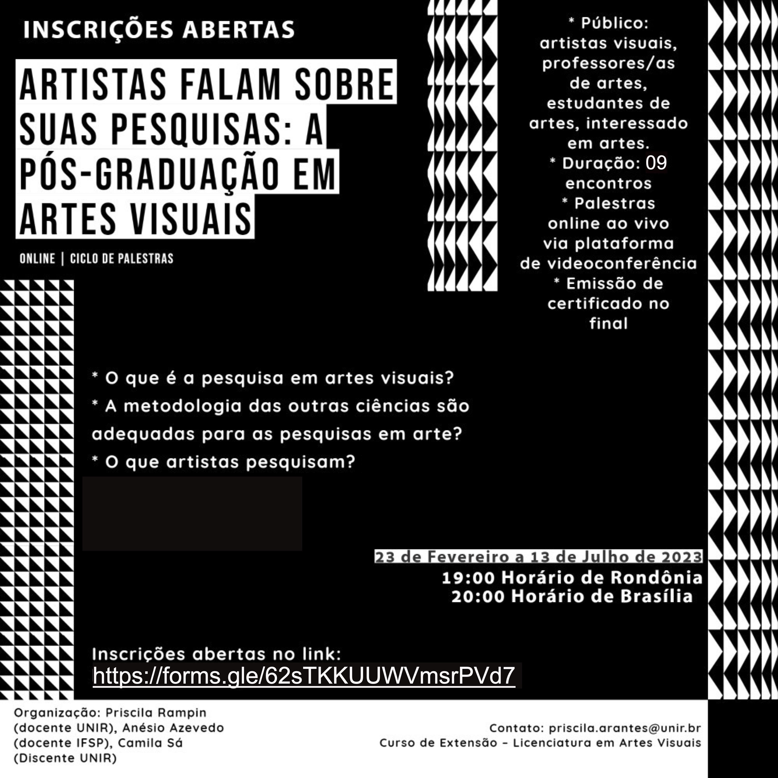 Palestras - Artistas Falam Sobre Suas Pesquisas